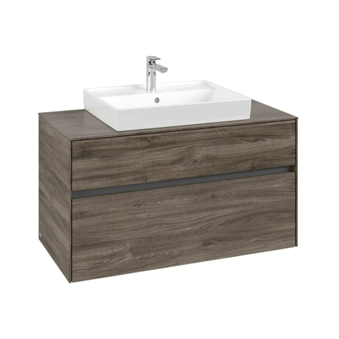 V&B Waschtischunterschrank Collaro 100x54,8x50cm, WT mittig, stone oak