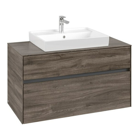 V&B Waschtischunterschrank Collaro 100x54,8x50cm, WT mittig, stone oak