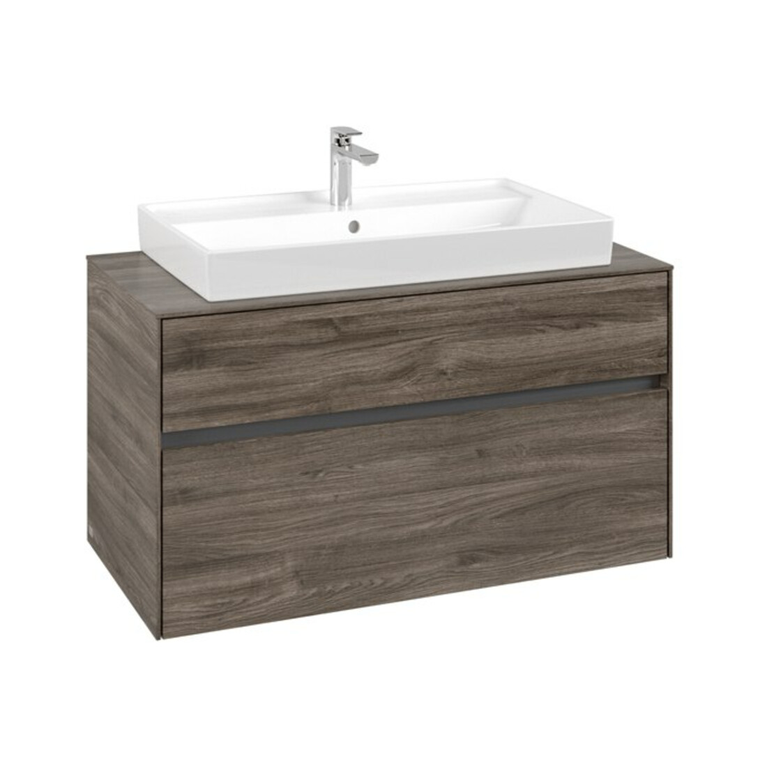 V&B Waschtischunterschrank Collaro 100x54,8x50cm, WT mittig, stone oak