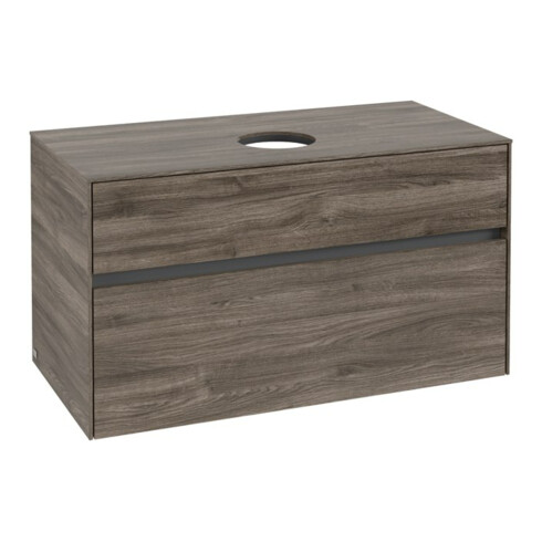V&B Waschtischunterschrank Collaro 100x54,8x50cm, WT mittig, stone oak