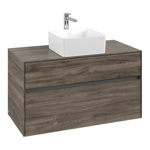 V&B Waschtischunterschrank Collaro 100x54,8x50cm, WT mittig, stone oak