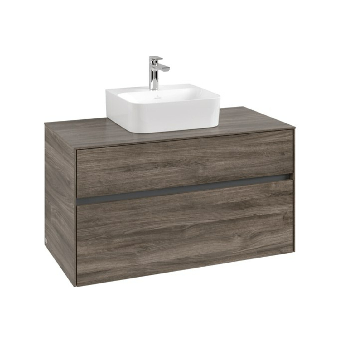 V&B Waschtischunterschrank Collaro 100x54,8x50cm, WT mittig, stone oak