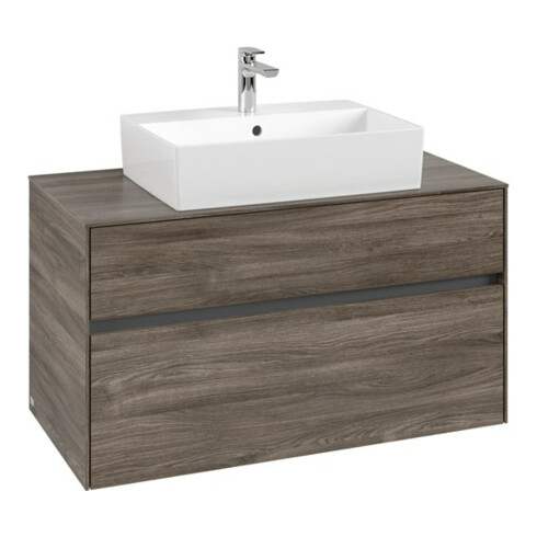 V&B Waschtischunterschrank Collaro 100x54,8x50cm, WT mittig, stone oak
