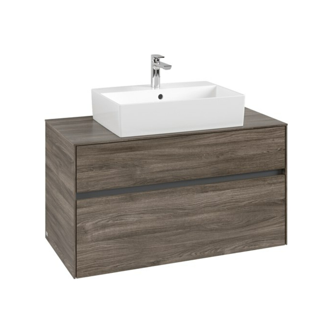 V&B Waschtischunterschrank Collaro 100x54,8x50cm, WT mittig, stone oak