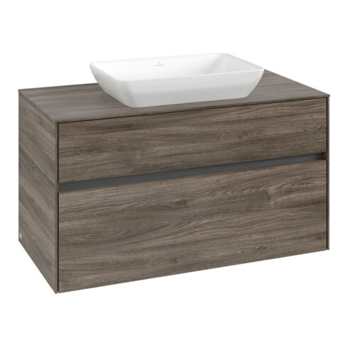 V&B Waschtischunterschrank Collaro 100x54,8x50cm, WT mittig, stone oak