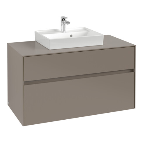 V&B Waschtischunterschrank Collaro 100x54,8x50cm, WT mittig, volcano black