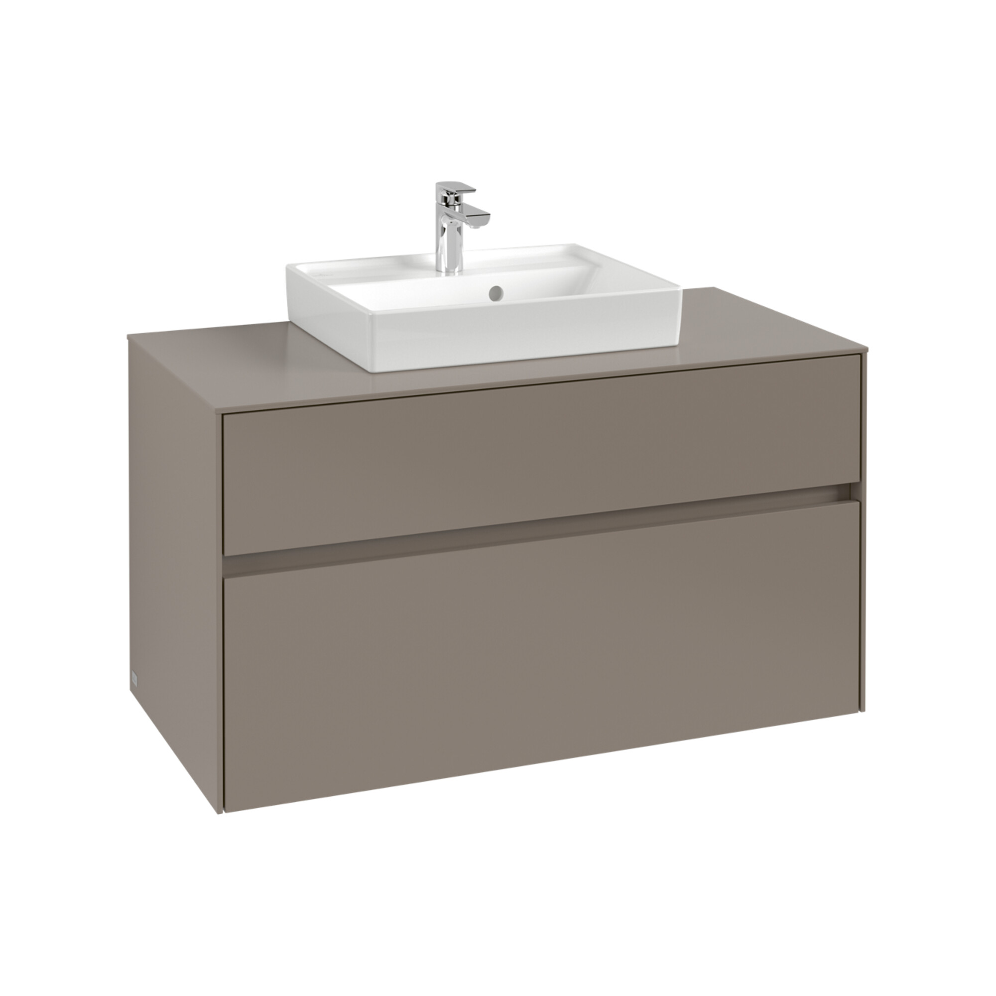 V&B Waschtischunterschrank Collaro 100x54,8x50cm, WT mittig, volcano black ; Villeroy & Boch