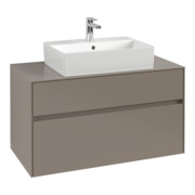 V&B Waschtischunterschrank Collaro 100x54,8x50cm, WT mittig, volcano black