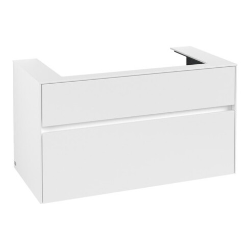 V&B Waschtischunterschrank Collaro 100x54,8x50cm, WT mittig, white matt