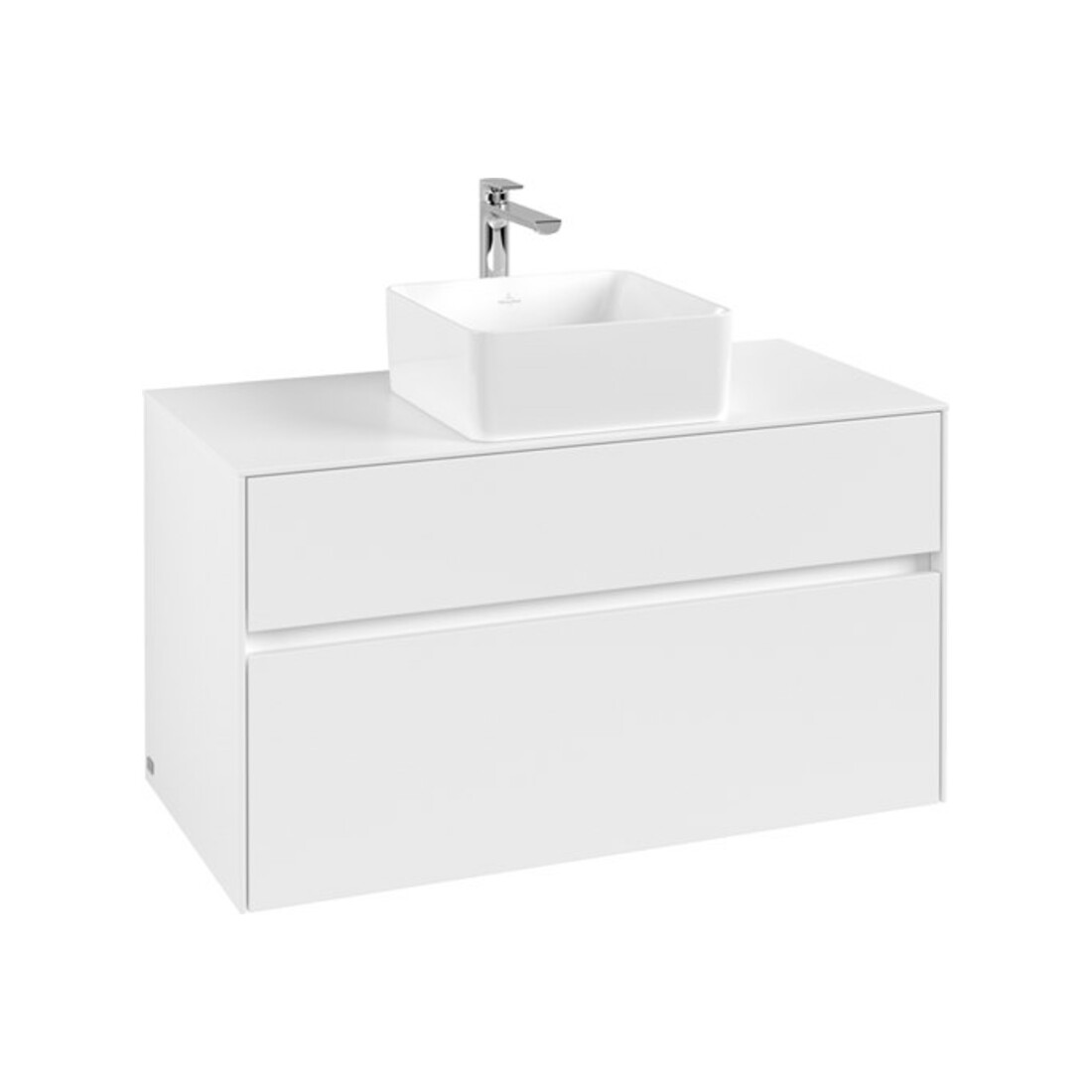 V&B Waschtischunterschrank Collaro 100x54,8x50cm, WT mittig, White Matt