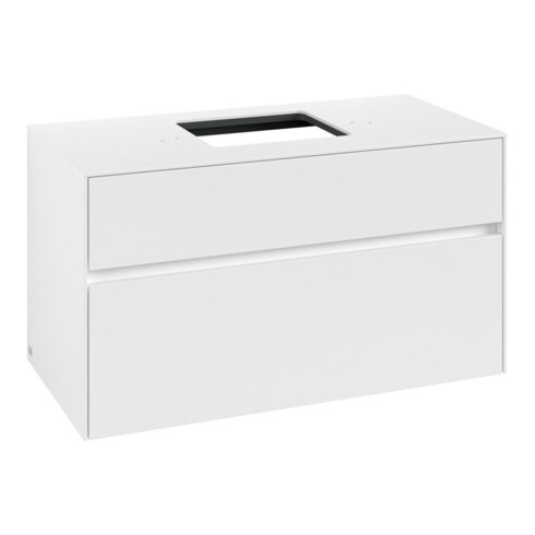 V&B Waschtischunterschrank Collaro 100x54,8x50cm, WT mittig, white matt
