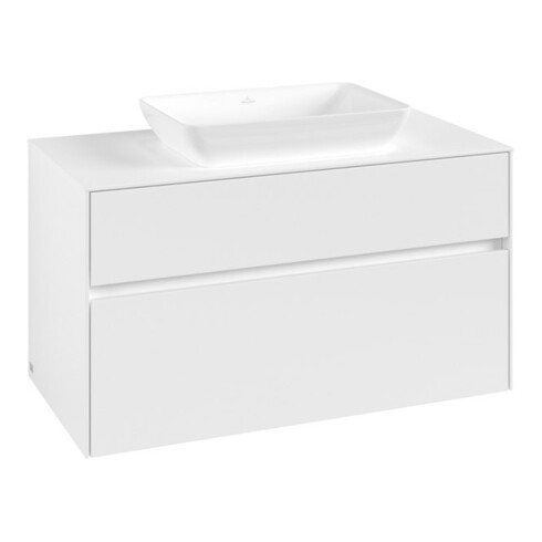 V&B Waschtischunterschrank Collaro 100x54,8x50cm, WT mittig, white matt