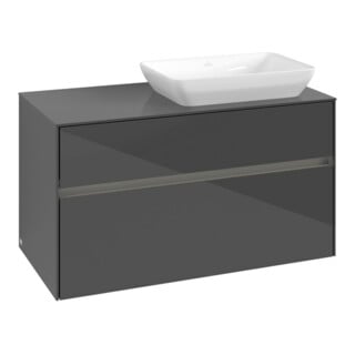 V&B Waschtischunterschrank Collaro 100x54,8x50cm, WT r, LED 7,3 W, glo Gr