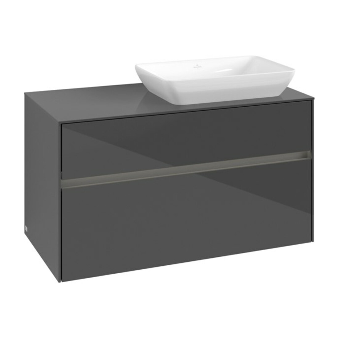 V&B Waschtischunterschrank Collaro 100x54,8x50cm, WT r, LED 7,3 W, glo Gr