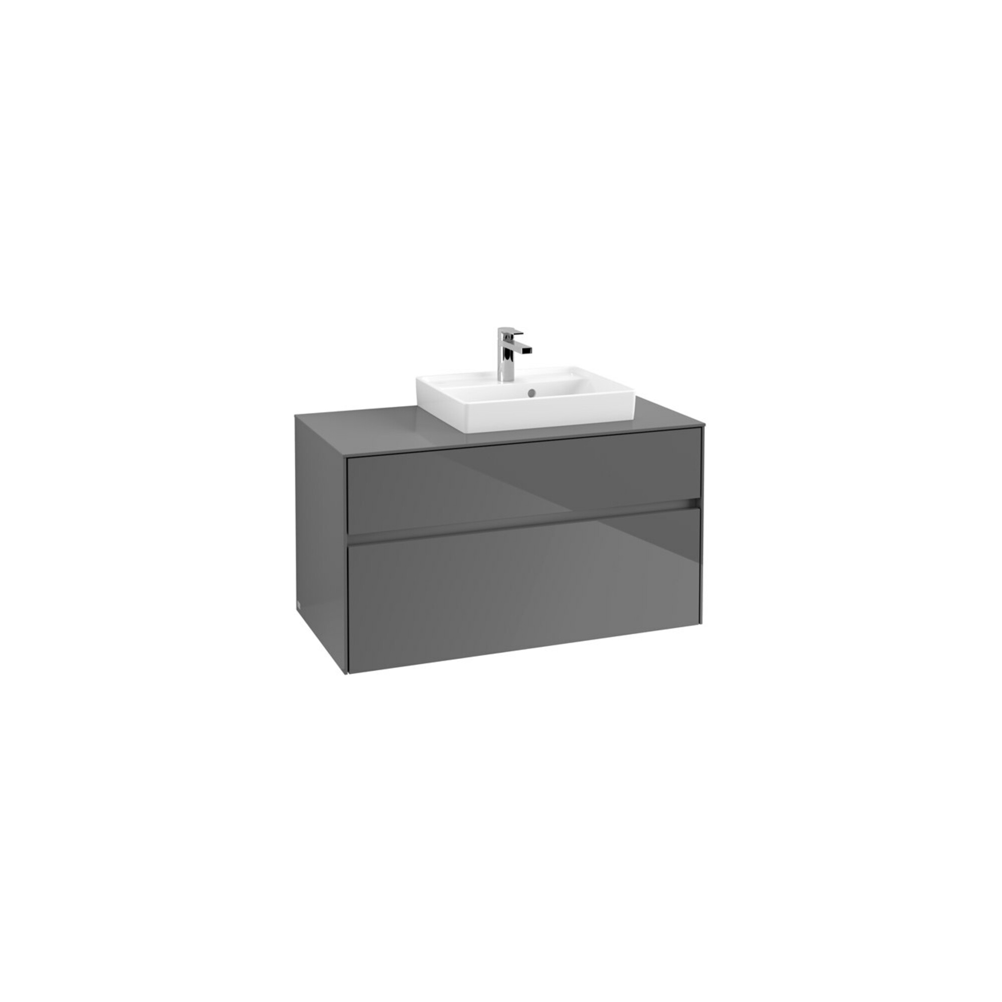 V&B Waschtischunterschrank Collaro 100x54,8x50cm, WT r, LED 7,3 W, glo Gr ; Villeroy & Boch