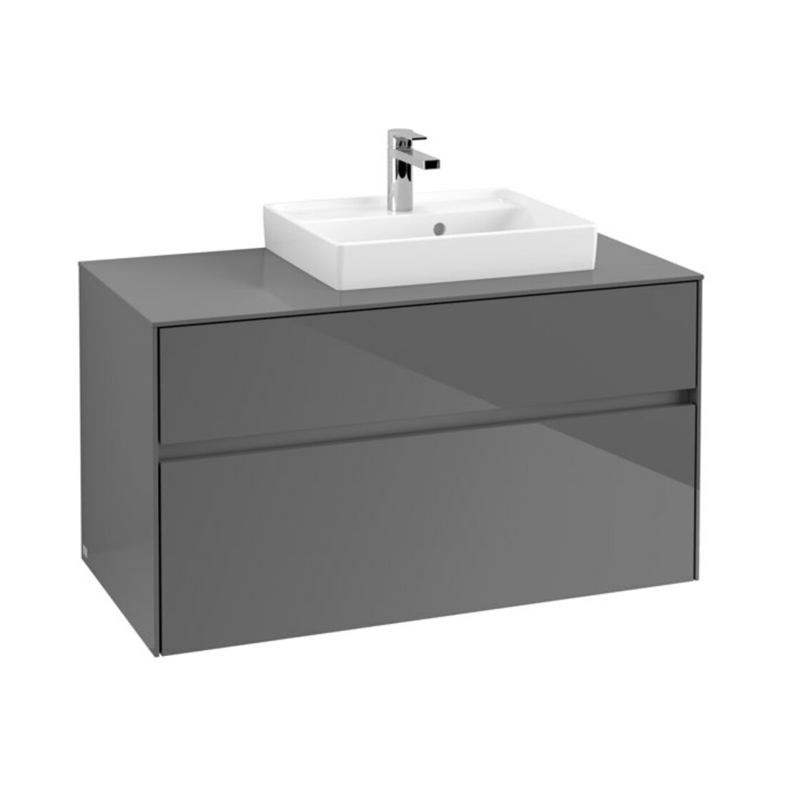 V&B Waschtischunterschrank Collaro 100x54,8x50cm, WT r, LED 7,3 W, glo Gr
