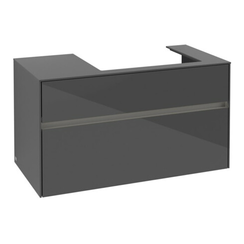 V&B Waschtischunterschrank Collaro 100x54,8x50cm, WT r, LED 7,3 W, glo Gr