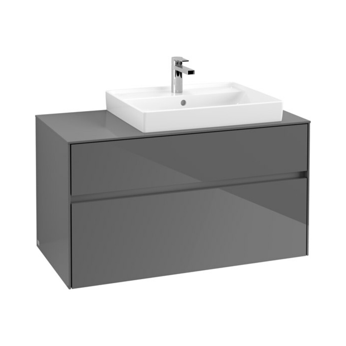 V&B Waschtischunterschrank Collaro 100x54,8x50cm, WT r, LED 7,3 W, glo Gr
