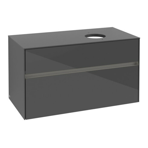 V&B Waschtischunterschrank Collaro 100x54,8x50cm, WT r, LED 7,3 W, glo Gr