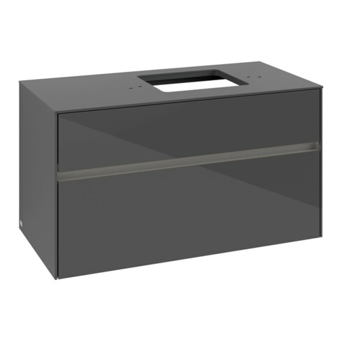 V&B Waschtischunterschrank Collaro 100x54,8x50cm, WT r, LED 7,3 W, glo Gr
