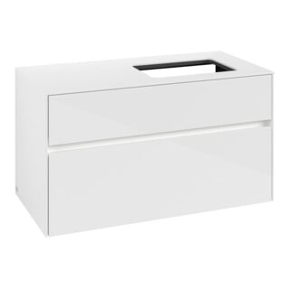 V&B Waschtischunterschrank Collaro 100x54,8x50cm, WT r, LED 7,3 W, glo wh.