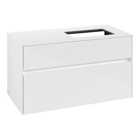 V&B Waschtischunterschrank Collaro 100x54,8x50cm, WT r, LED 7,3 W, glo wh.