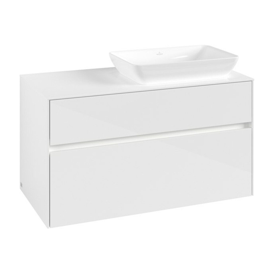 V&B Waschtischunterschrank Collaro 100x54,8x50cm, WT r, LED 7,3 W, glo wh.