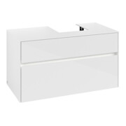 V&B Waschtischunterschrank Collaro 100x54,8x50cm, WT r, LED 7,3 W, glo wh.