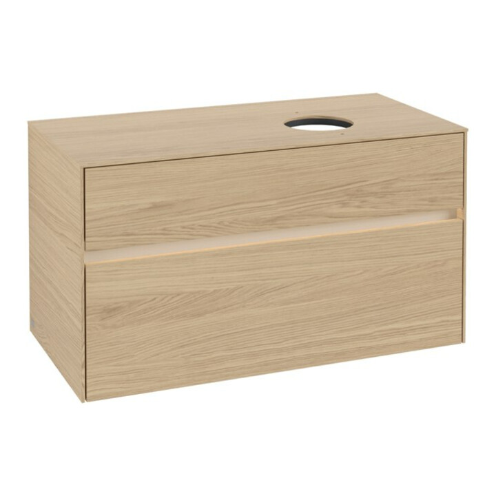 V&B Waschtischunterschrank Collaro 100x54,8x50cm, WT r, LED 7,3 W, Nord Oa