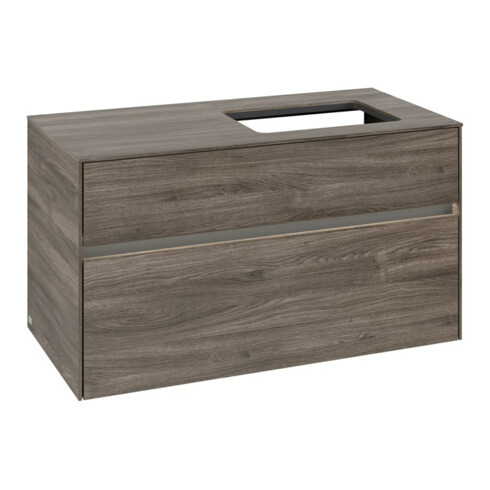 V&B Waschtischunterschrank Collaro 100x54,8x50cm, WT r, LED 7,3 W, st. Oa