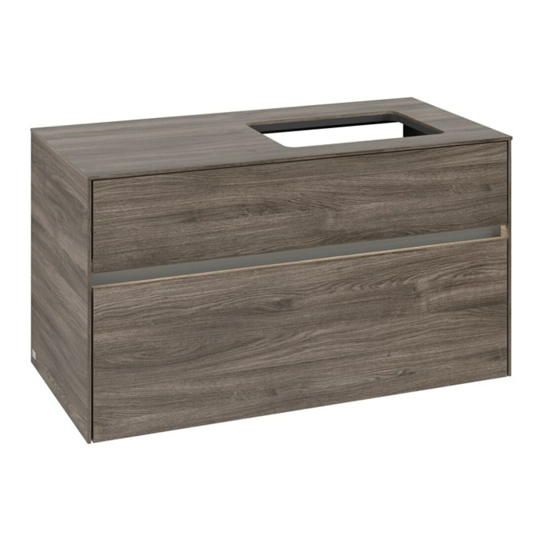 V&B Waschtischunterschrank Collaro 100x54,8x50cm, WT r, LED 7,3 W, st. Oa