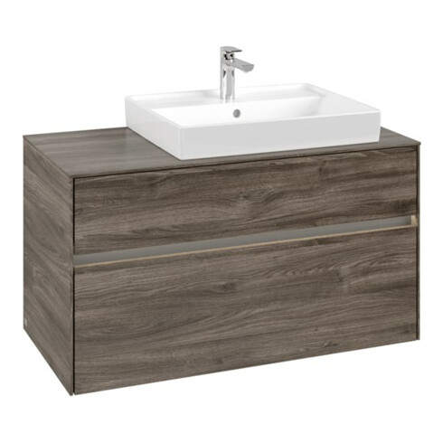 V&B Waschtischunterschrank Collaro 100x54,8x50cm, WT r, LED 7,3 W, st. Oa