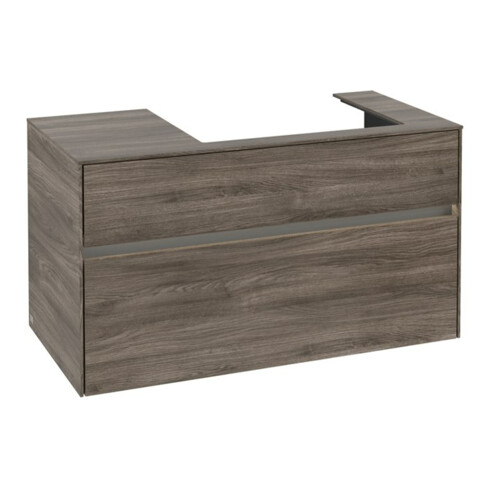 V&B Waschtischunterschrank Collaro 100x54,8x50cm, WT r, LED 7,3 W, st. Oa