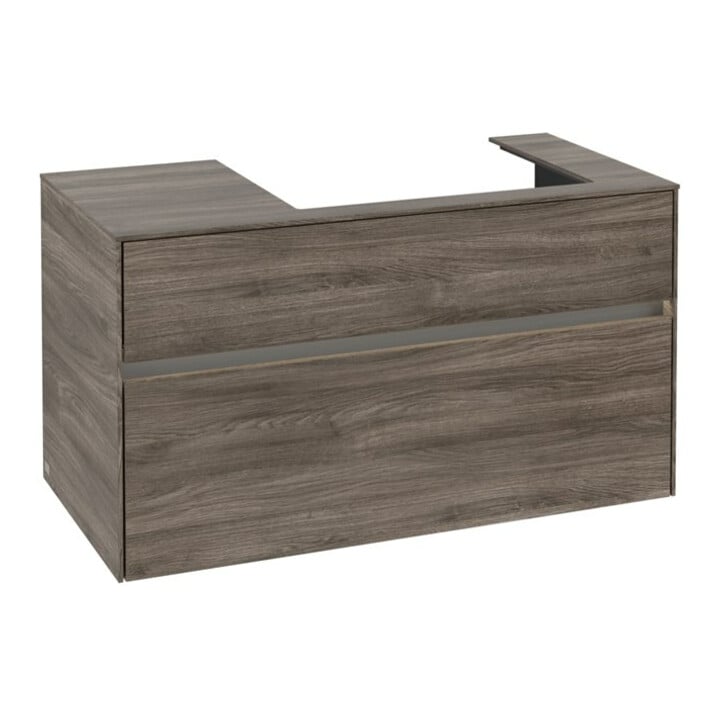 V&B Waschtischunterschrank Collaro 100x54,8x50cm, WT r, LED 7,3 W, st. Oa