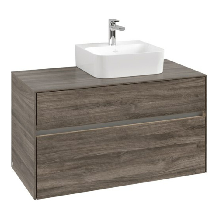 V&B Waschtischunterschrank Collaro 100x54,8x50cm, WT r, LED 7,3 W, st. Oa