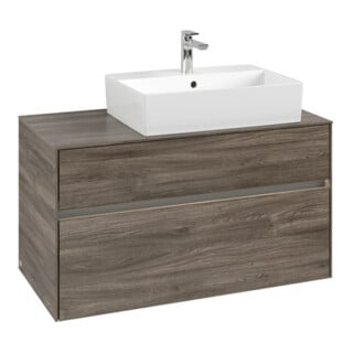V&B Waschtischunterschrank Collaro 100x54,8x50cm, WT r, LED 7,3 W, st. Oa