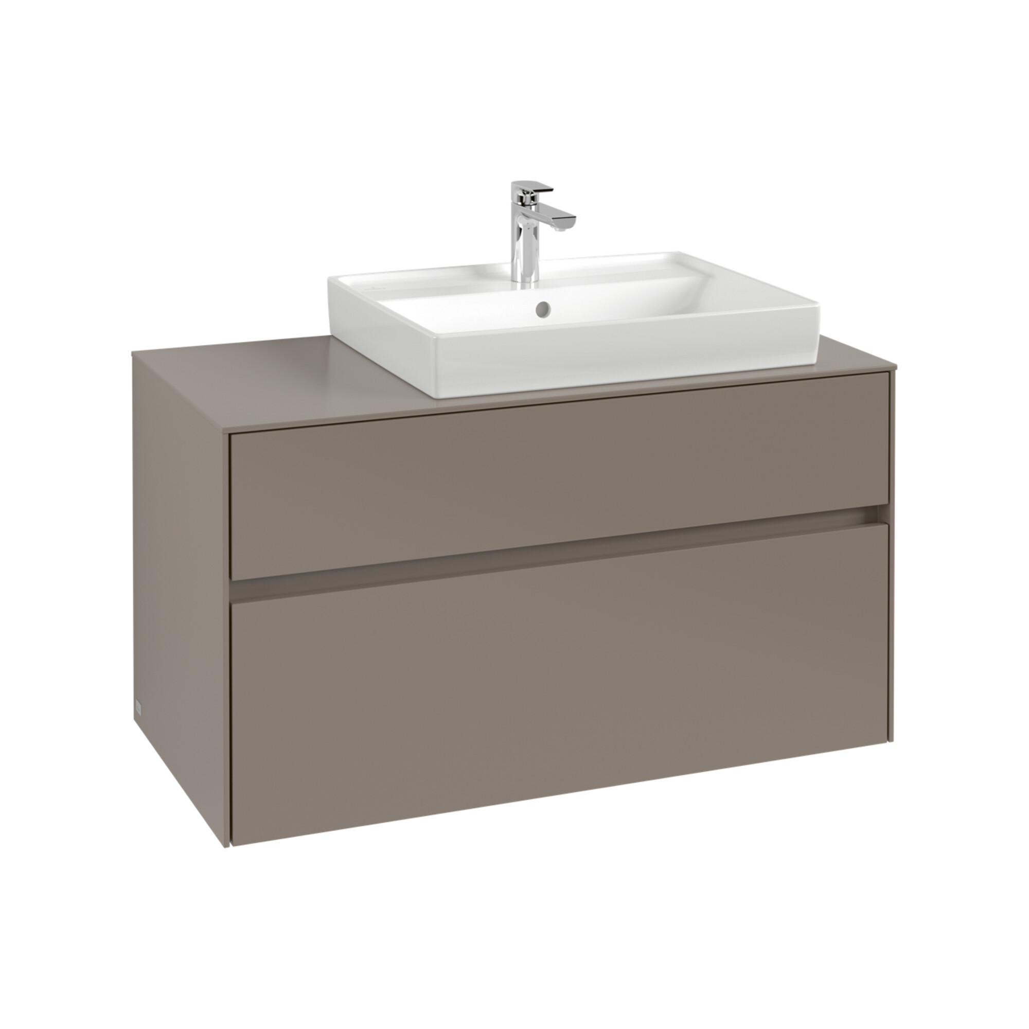V&B Waschtischunterschrank Collaro 100x54,8x50cm, WT r, LED 7,3 W, volc bla ; Villeroy & Boch