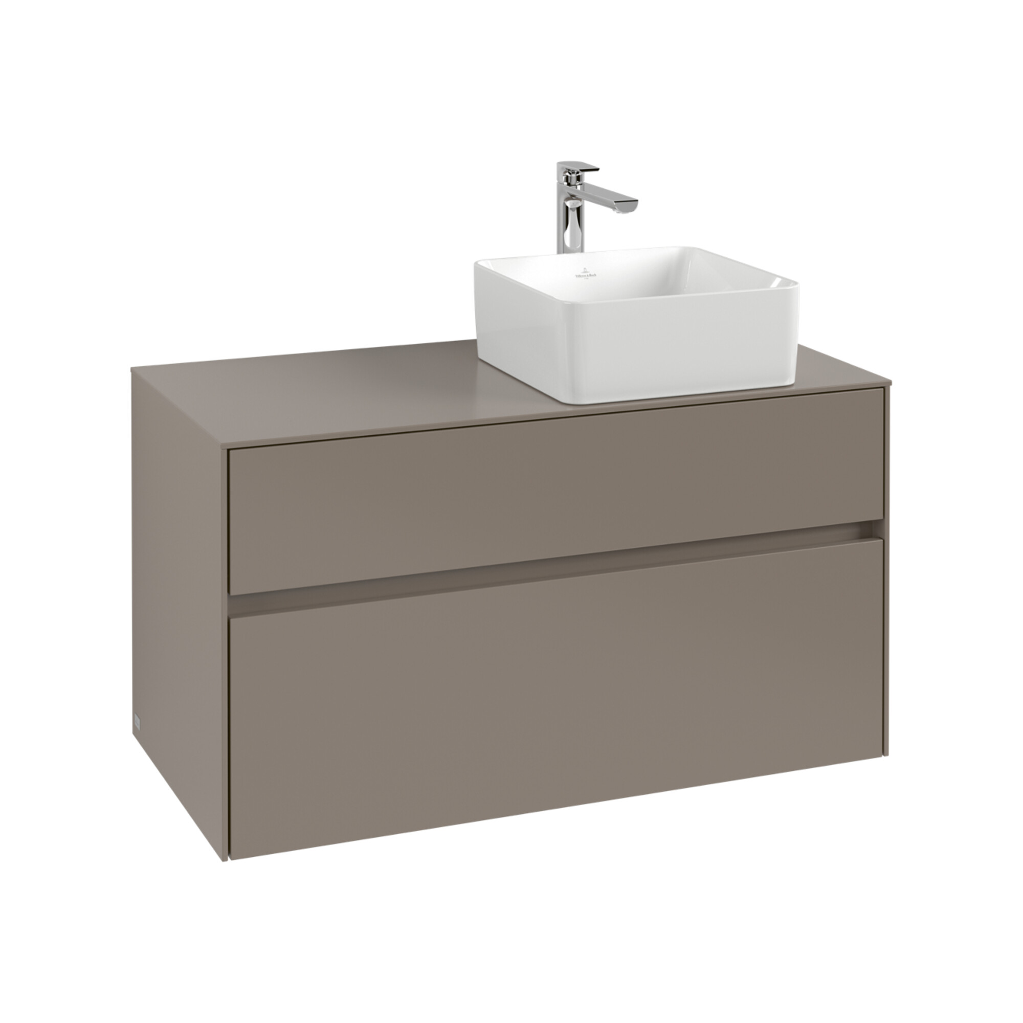V&B Waschtischunterschrank Collaro 100x54,8x50cm, WT r, LED 7,3 W, volc bla ; Villeroy & Boch