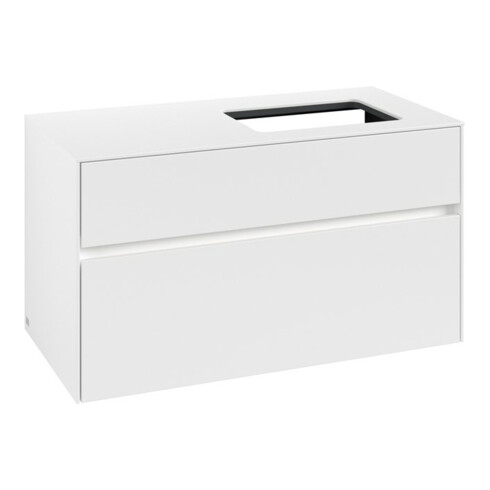 V&B Waschtischunterschrank Collaro 100x54,8x50cm, WT r, LED 7,3 W, wh. ma