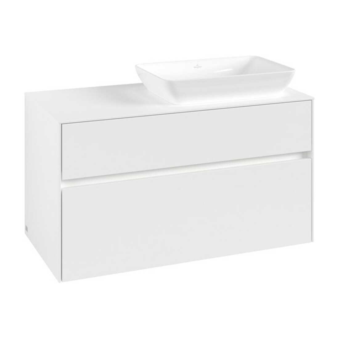 V&B Waschtischunterschrank Collaro 100x54,8x50cm, WT r, LED 7,3 W, wh. ma