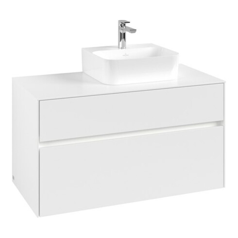 V&B Waschtischunterschrank Collaro 100x54,8x50cm, WT r, LED 7,3 W, wh. ma