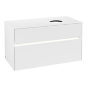 V&B Waschtischunterschrank Collaro 100x54,8x50cm, WT r, LED 7,3 W, wh. ma-3