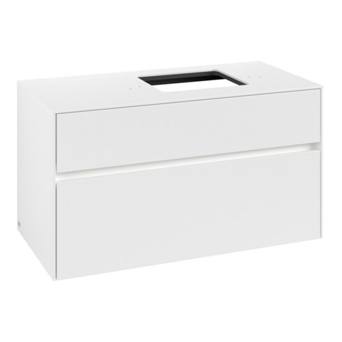 V&B Waschtischunterschrank Collaro 100x54,8x50cm, WT r, LED 7,3 W, wh. ma