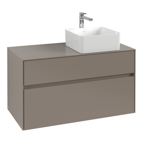 V&B Waschtischunterschrank Collaro 100x54,8x50cm, WT r, LED 7,3 W, wh. Oa