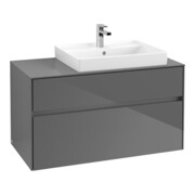 V&B Waschtischunterschrank Collaro 100x54,8x50cm, WT rechts, glossy grey