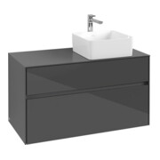 V&B Waschtischunterschrank Collaro 100x54,8x50cm, WT rechts, Glossy Grey