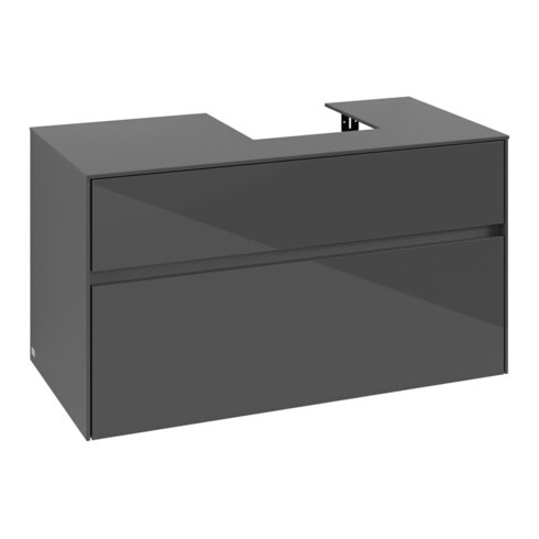 V&B Waschtischunterschrank Collaro 100x54,8x50cm, WT rechts, glossy grey