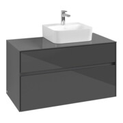V&B Waschtischunterschrank Collaro 100x54,8x50cm, WT rechts, glossy grey-4