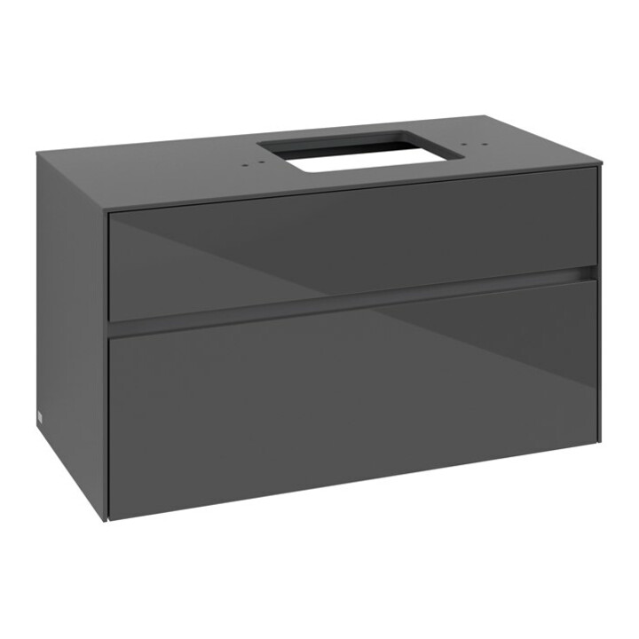 V&B Waschtischunterschrank Collaro 100x54,8x50cm, WT rechts, glossy grey