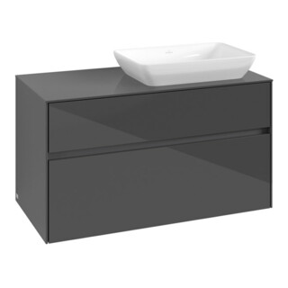 V&B Waschtischunterschrank Collaro 100x54,8x50cm, WT rechts, glossy grey